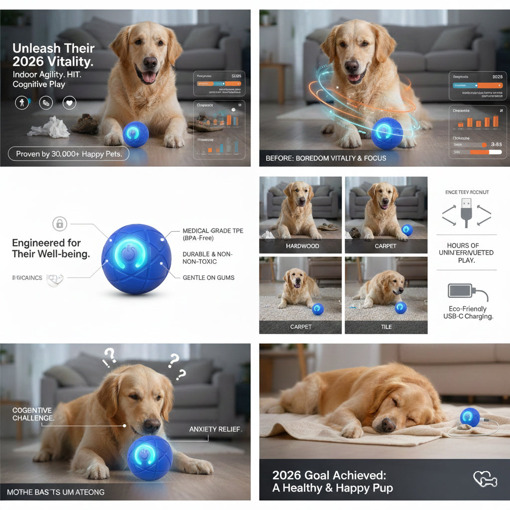 Unleash their 2026 vitality- Pet Bounce Ball for Cats🐱& Dogs🐶